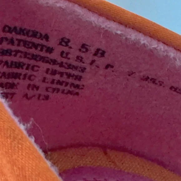 Chaps Size 8.5B Dakoda Orange Wedge Espadrille Sandals coquette Office Siren - Picture 6 of 8